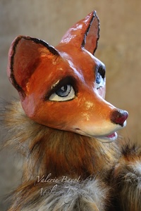 Verspielte Fuchs Handpuppe handgemacht – ideal für Therapie, Kasperle und Geschenk – Valérie Bayol Atelier Figurart Hamburg