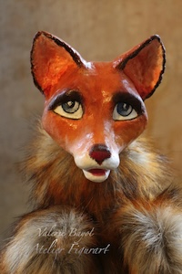 Handpuppe Fuchs handgefertigt – hochwertige Tierfigur für Kasperletheater und Therapieeinsatz – Valérie Bayol Atelier Figurart Hamburg
