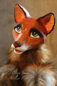 Fuchs Handpuppe Unikat handgemacht – kunstvolle Tier-Handpuppe als besonderes Geschenk – Valérie Bayol Atelier Figurart Hamburg